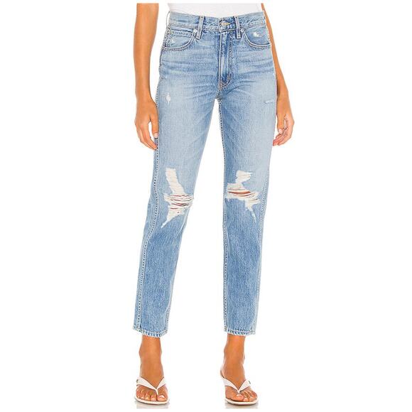 SLVRLAKE Virginia Slim Jeans Rolling Waters Distressed - Picture 1 of 13